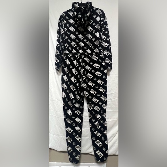 NEW Y2K Juicy Couture Velour Logo Jumpsuit Onesie Cozy Warm Loungewear Casual - Picture 8 of 10